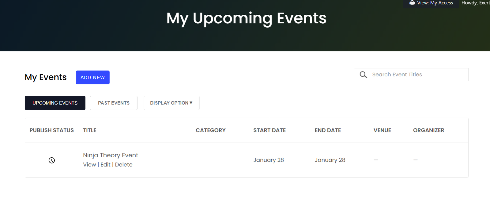My Events
